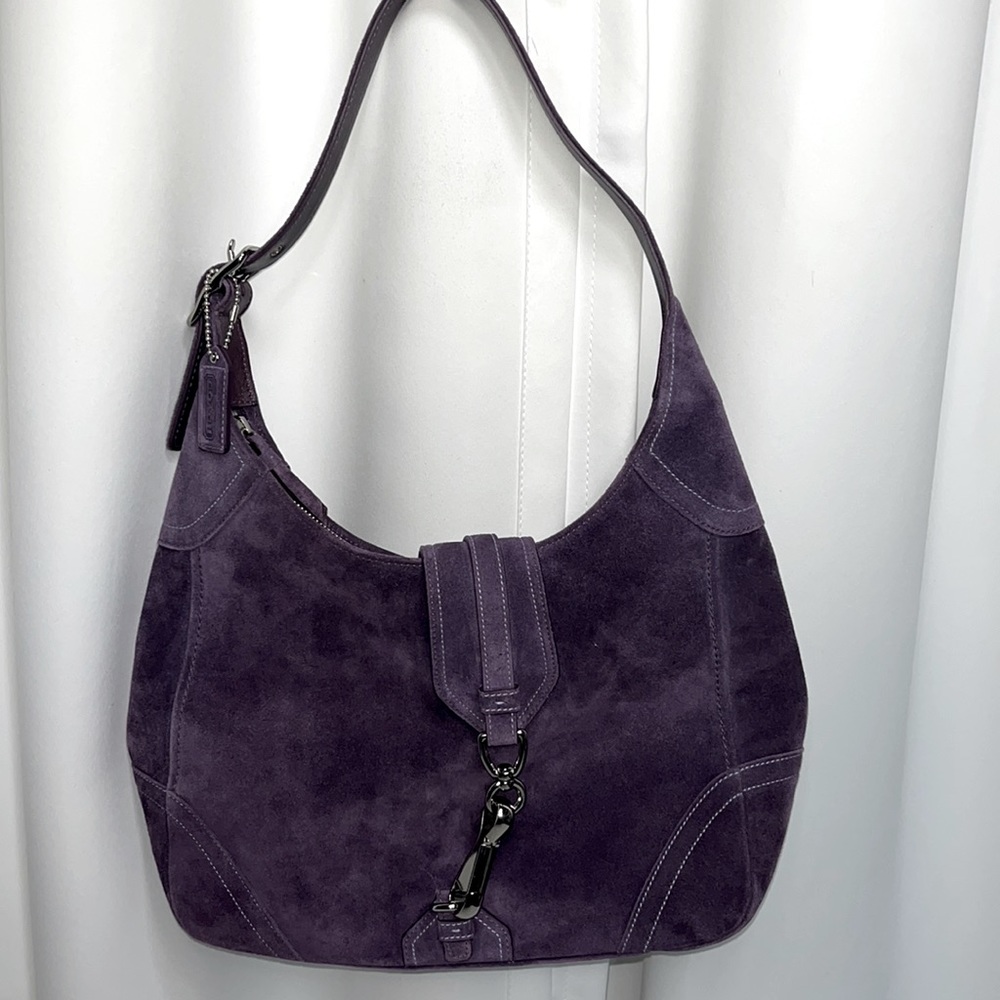 Coach Purple Suede Shoulder Bag